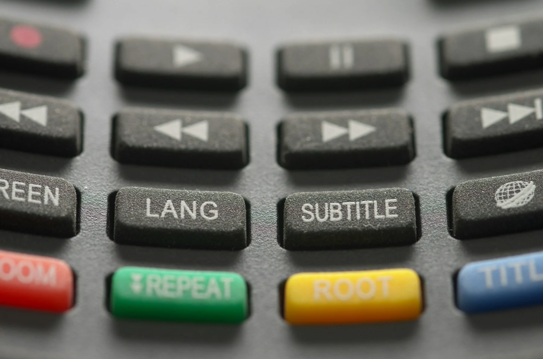 Close-up photograph of television remote controls